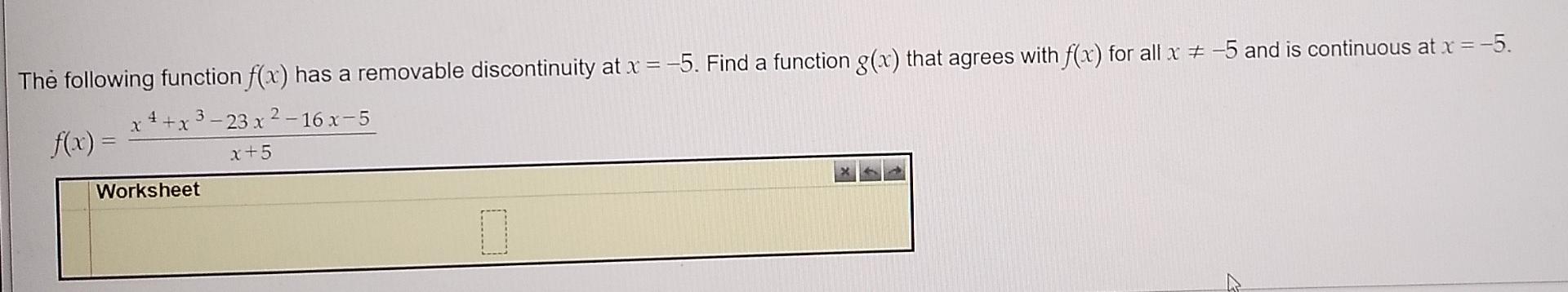 Solved The Following Function F(x) Has A Removable | Chegg.com