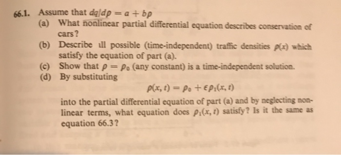 Solved 66.1. Assume That Dg Dp = A + Bp (a) What Nonlinear | Chegg.com