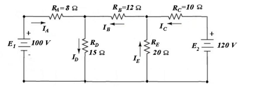Solved R=8 2 Rg=122 w Rc=10 2 m IA IB Ic + + E, = 100 V RD | Chegg.com
