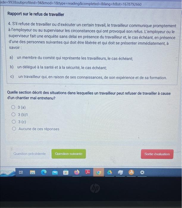Refus de travailler 3. Le travailleur peut refuser de