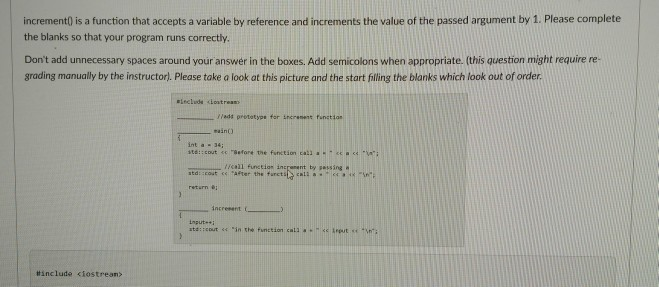 Solved increment() is a function that accepts a variable by | Chegg.com