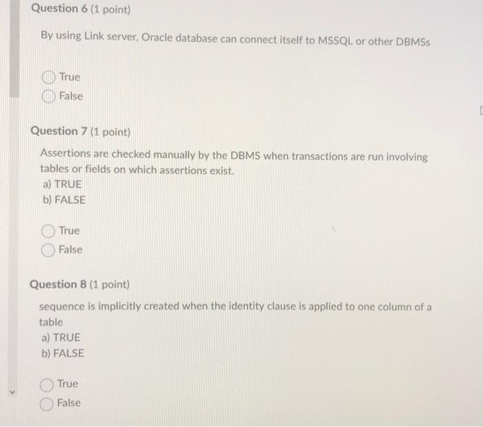 Solved Question 5 (1 point) CREATE OR REPLACE TRIGGER | Chegg.com