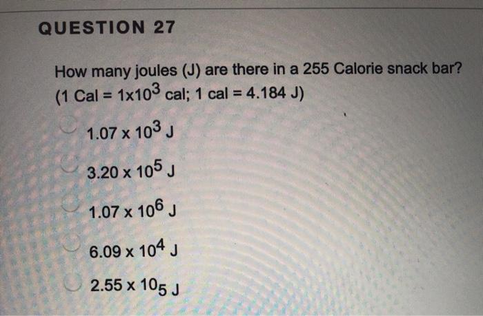 How Many Joules Is 1 Cal