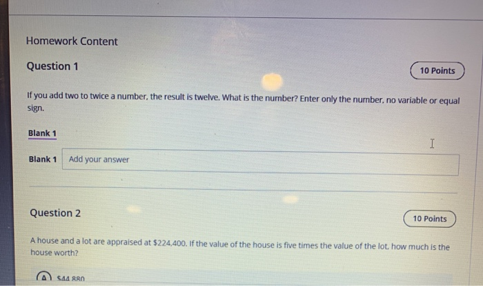 Solved Homework Content Question 1 10 Points If you add two | Chegg.com