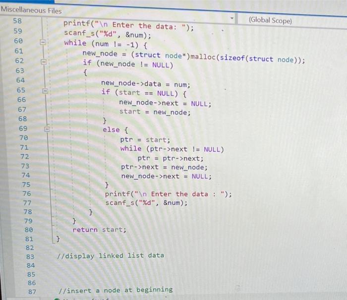 Solved Using C++ visual studios complete the linkedlist | Chegg.com