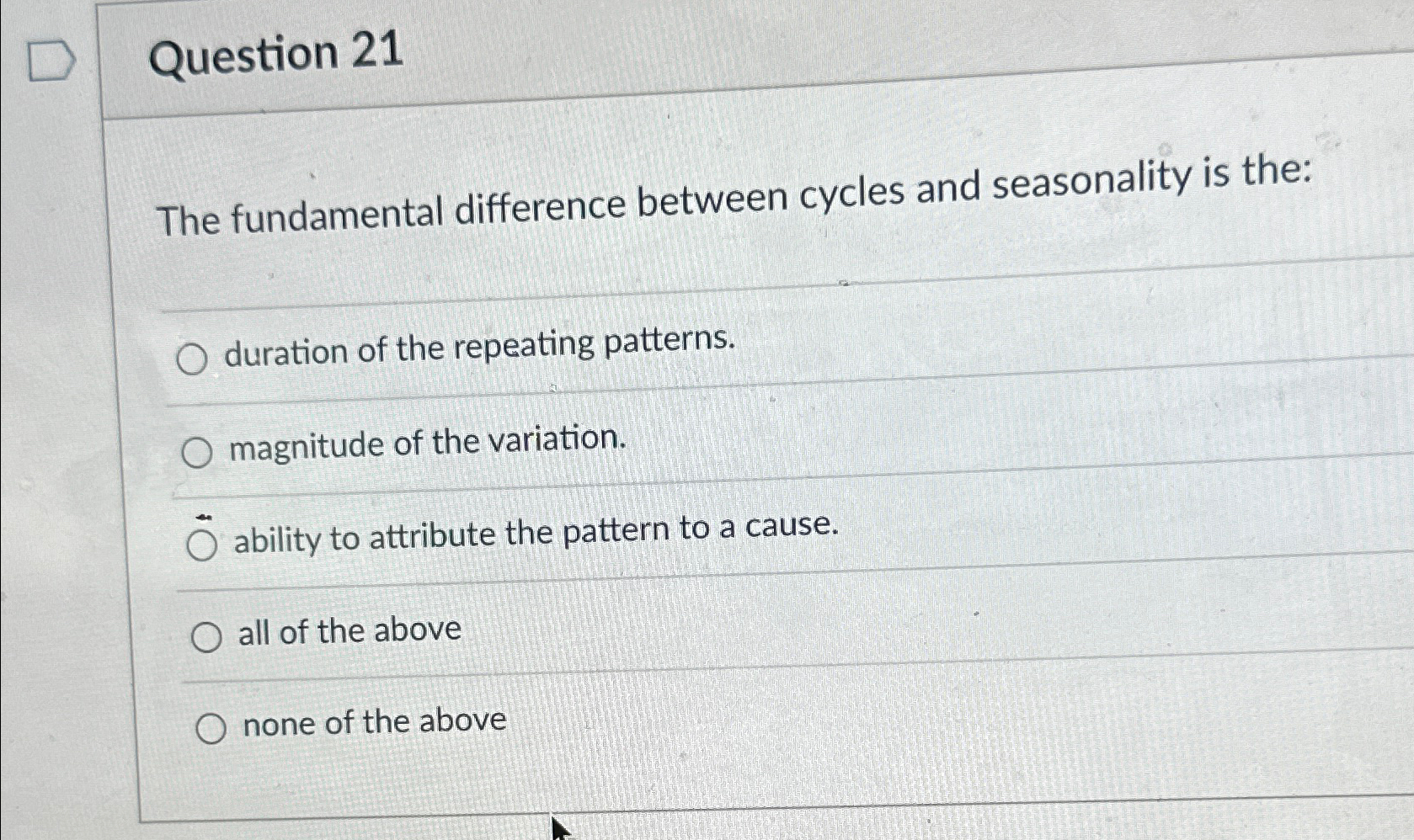 Solved Question 21The fundamental difference between cycles | Chegg.com