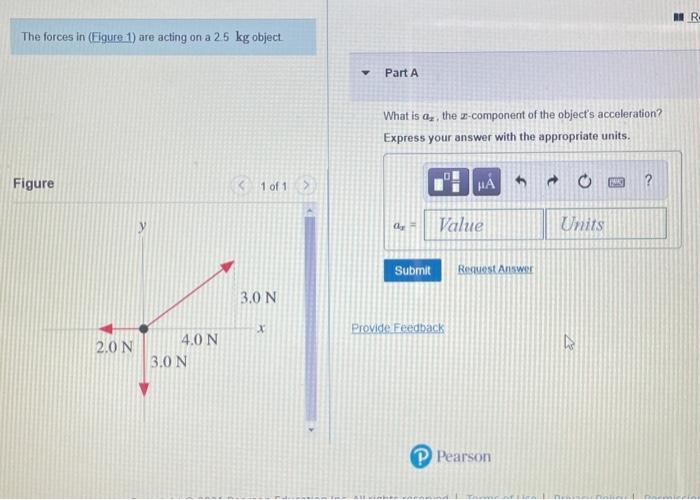 Solved HAR The forces in (Egure 1) are acting on a 25 kg | Chegg.com