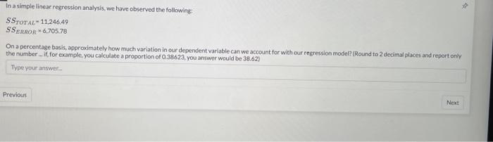 Solved In a simple linear regression analysis, we have | Chegg.com