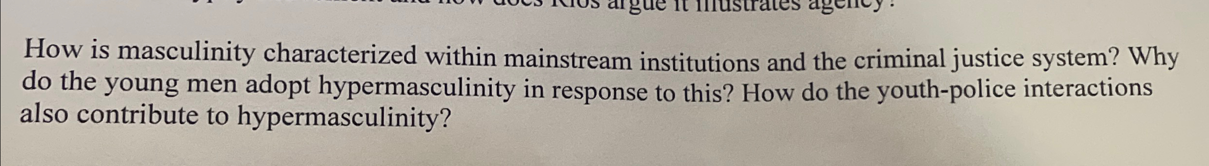 Solved How is masculinity characterized within mainstream | Chegg.com
