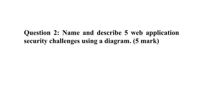 Solved Question 2: Name And Describe 5 Web Application | Chegg.com