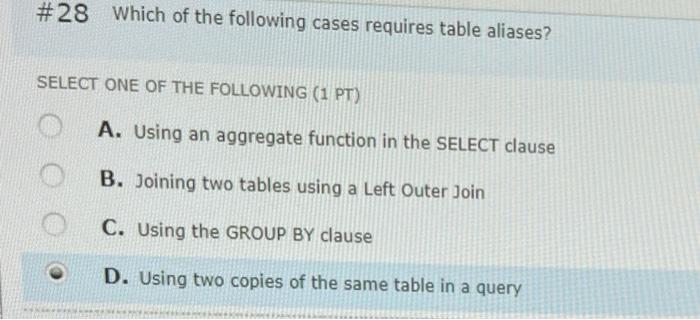 Solved #40 Use the following query to answer the question | Chegg.com