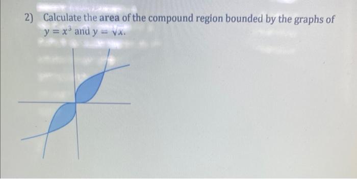 Solved 2) Calculate the area of the compound region bounded | Chegg.com