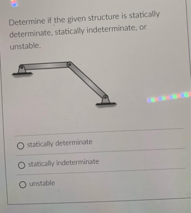 Solved Determine if the given structure is statically | Chegg.com