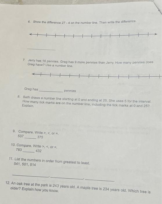 Solved 6. Show the difference 27−4 on the number line. Then | Chegg.com