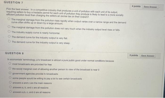 Solved QUESTION 7 4 points Save Answer Pick the best answer: | Chegg.com