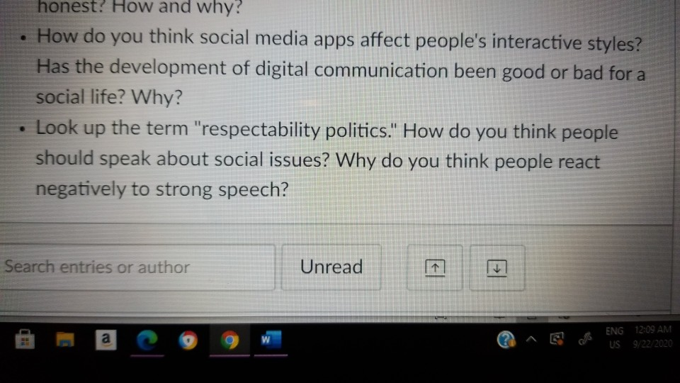 Solved Honest? How And Why? • How Do You Think Social Media | Chegg.com