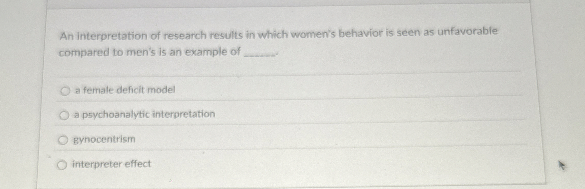 Solved An interpretation of research results in which | Chegg.com