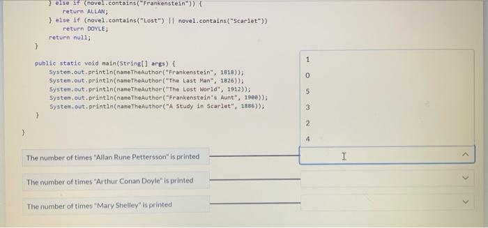 Solved Given the following code, match the answer with the | Chegg.com