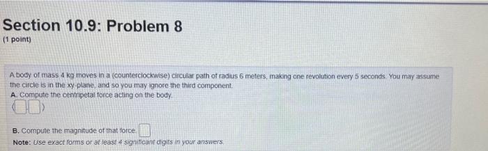 Solved Section 10 9 Problem 8 1 Point A Body Of Mass 4 Kg