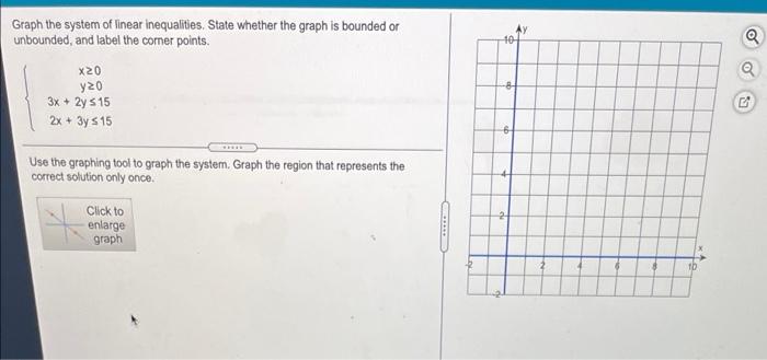 Solved 10 Q Graph the system of linear inequalities. State | Chegg.com