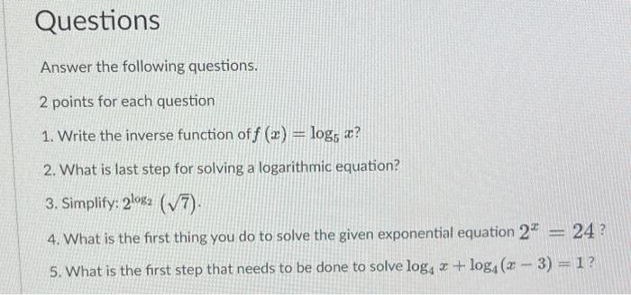 Solved Questions Answer the following questions. 2 points | Chegg.com