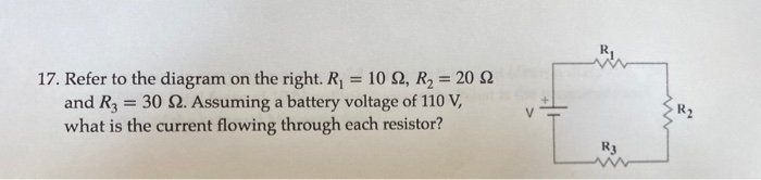 Solved 17. Refer to the diagram. R1=10, R2=20 and R3=30. | Chegg.com