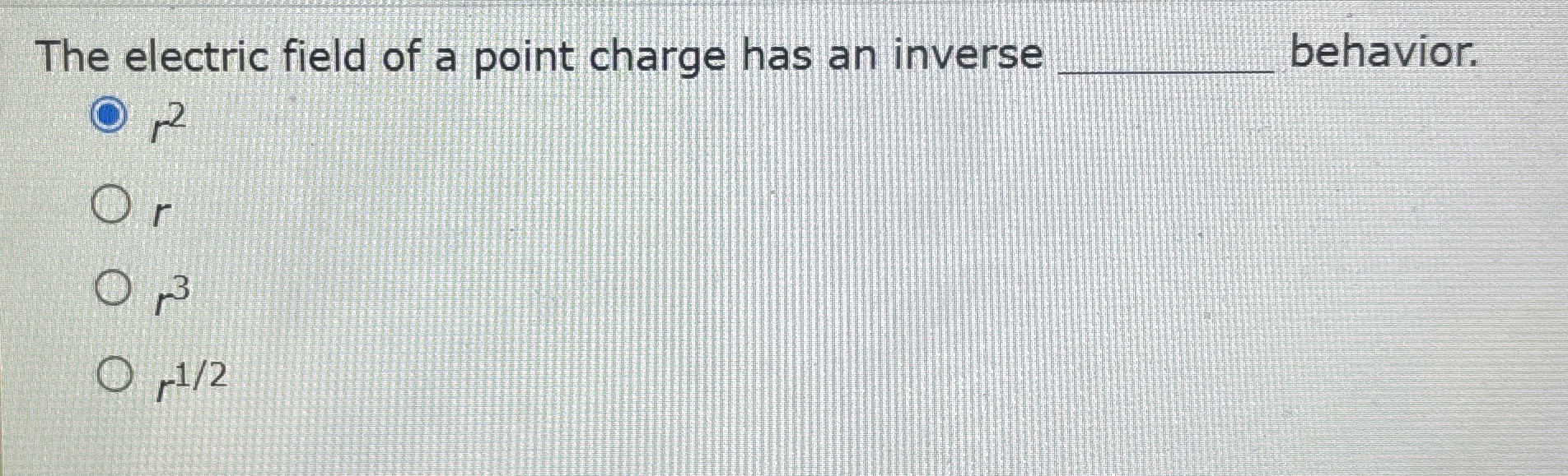 Solved The electric field of a point charge has an inverse | Chegg.com