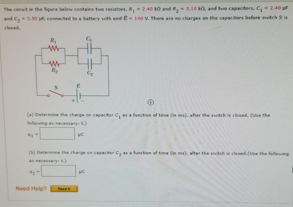 Solved The circuit in the figure below contains two | Chegg.com