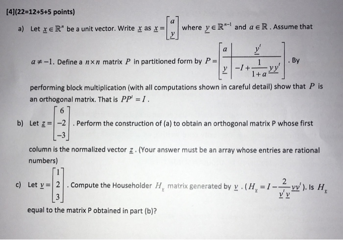 [4](22=12+5+5 points) a) Let XeR