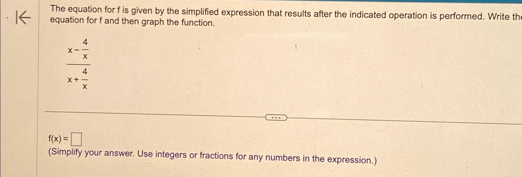 Solved The equation for f ﻿is given by the simplified | Chegg.com