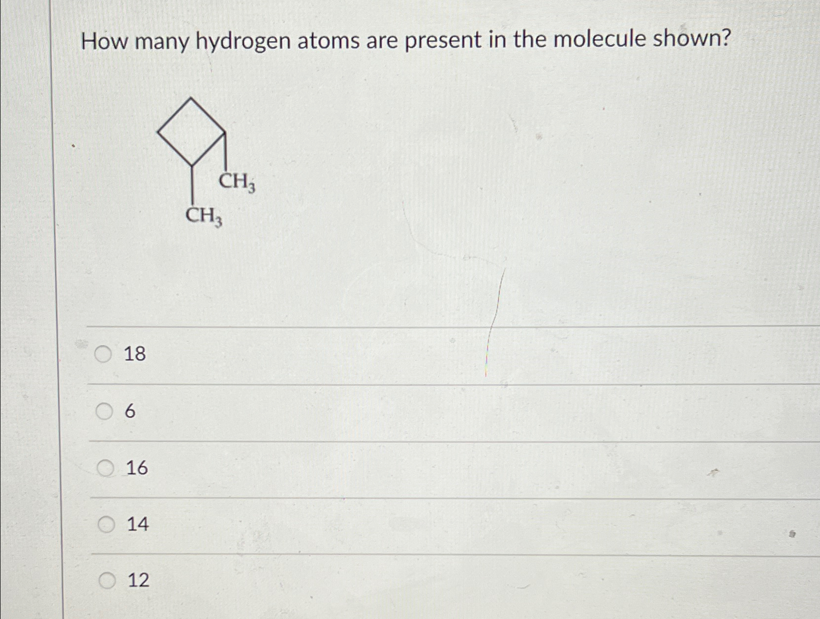 Solved How many hydrogen atoms are present in the molecule | Chegg.com
