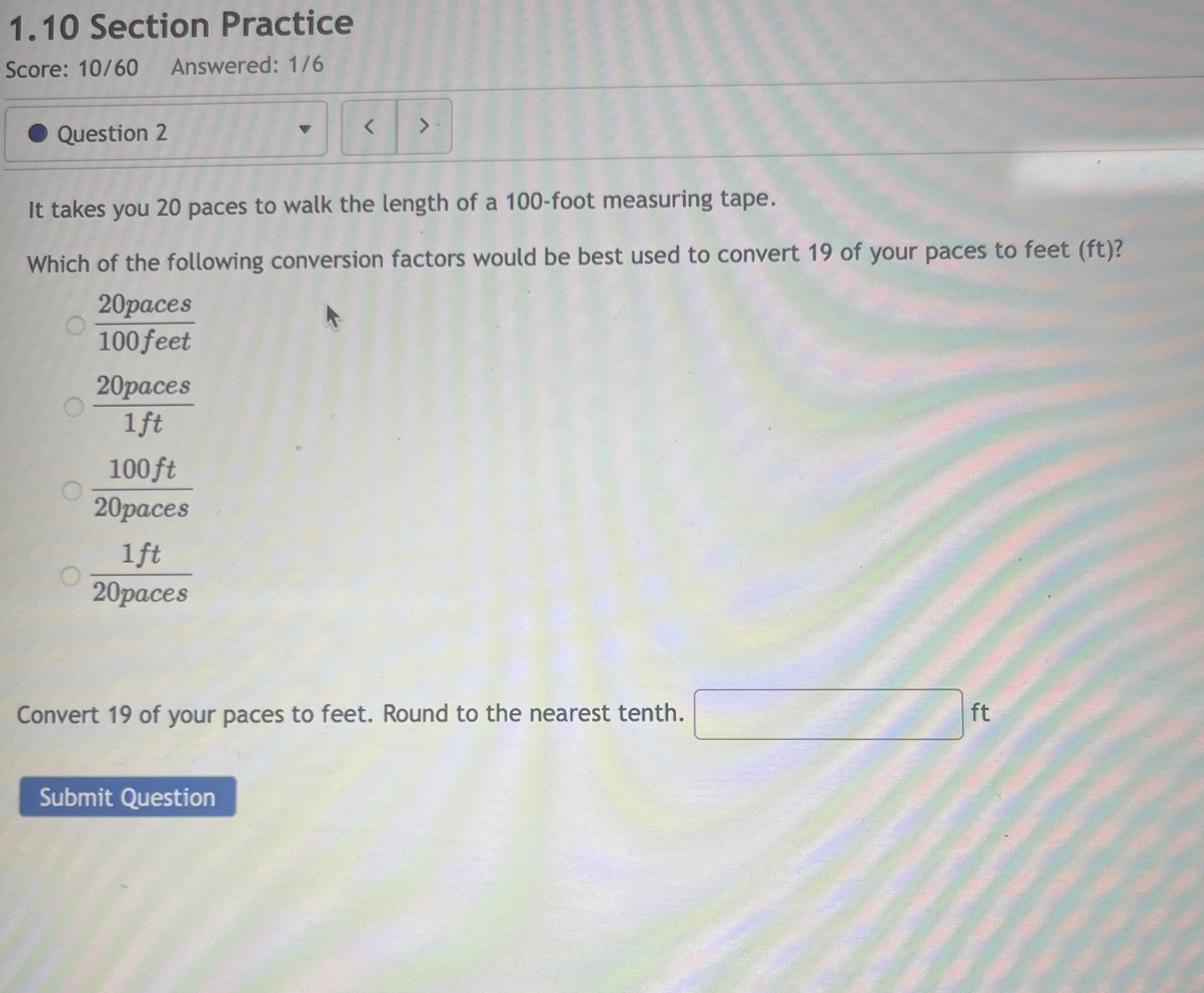 Solved Question 2It takes you 20 ﻿paces to walk the length | Chegg.com