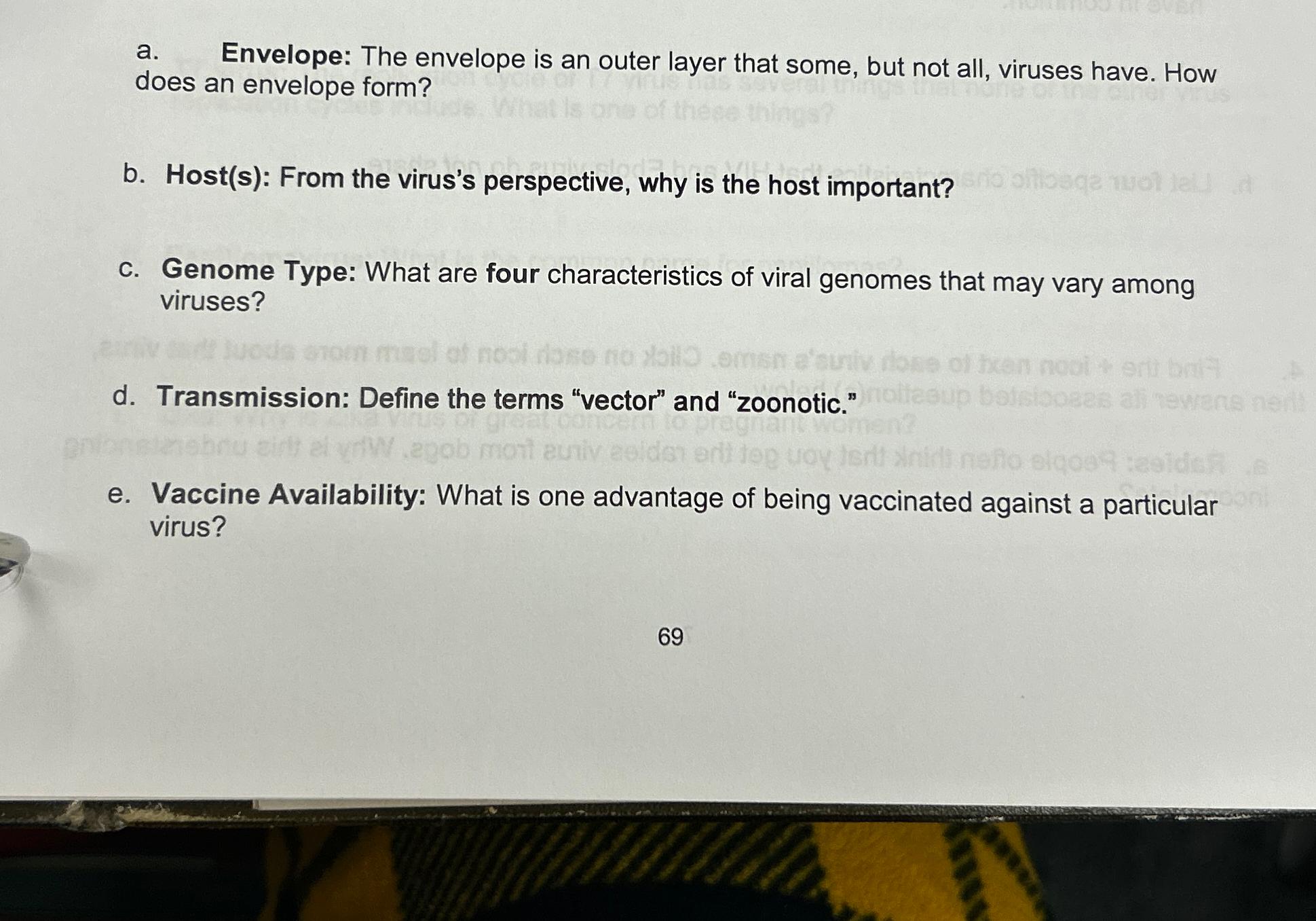 Solved a. ﻿Envelope The envelope is an outer layer that