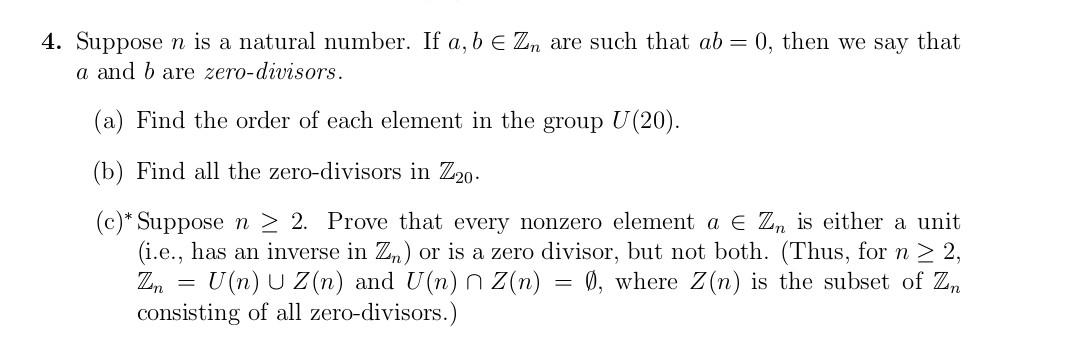 Solved 4 Suppose N Is A Natural Number If A b Zn Are Such Chegg radical-undertale-aus-amino