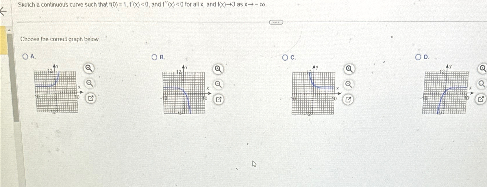Solved Sketch a continuous curve such that f(0)=1,f'(x)