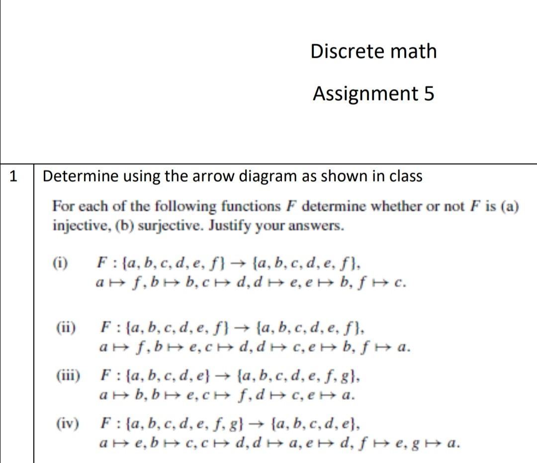 Solved Discrete math Assignment 5 1 Determine using the | Chegg.com