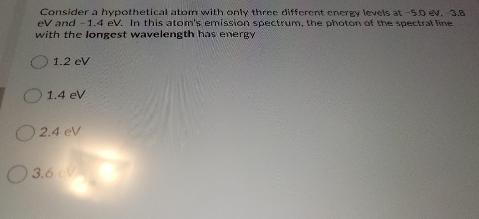 Solved Consider a hypothetical atom with only three | Chegg.com