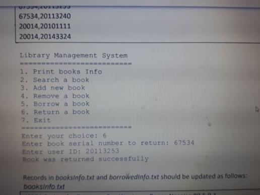 Solved 6. Return a book A user can return a book that he | Chegg.com