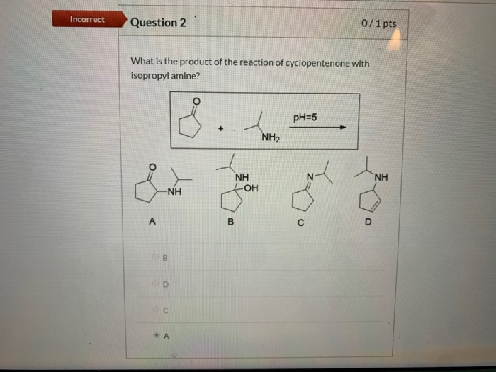 Solved Incorrect Question 2 0/ 1 pts What is the product of | Chegg.com