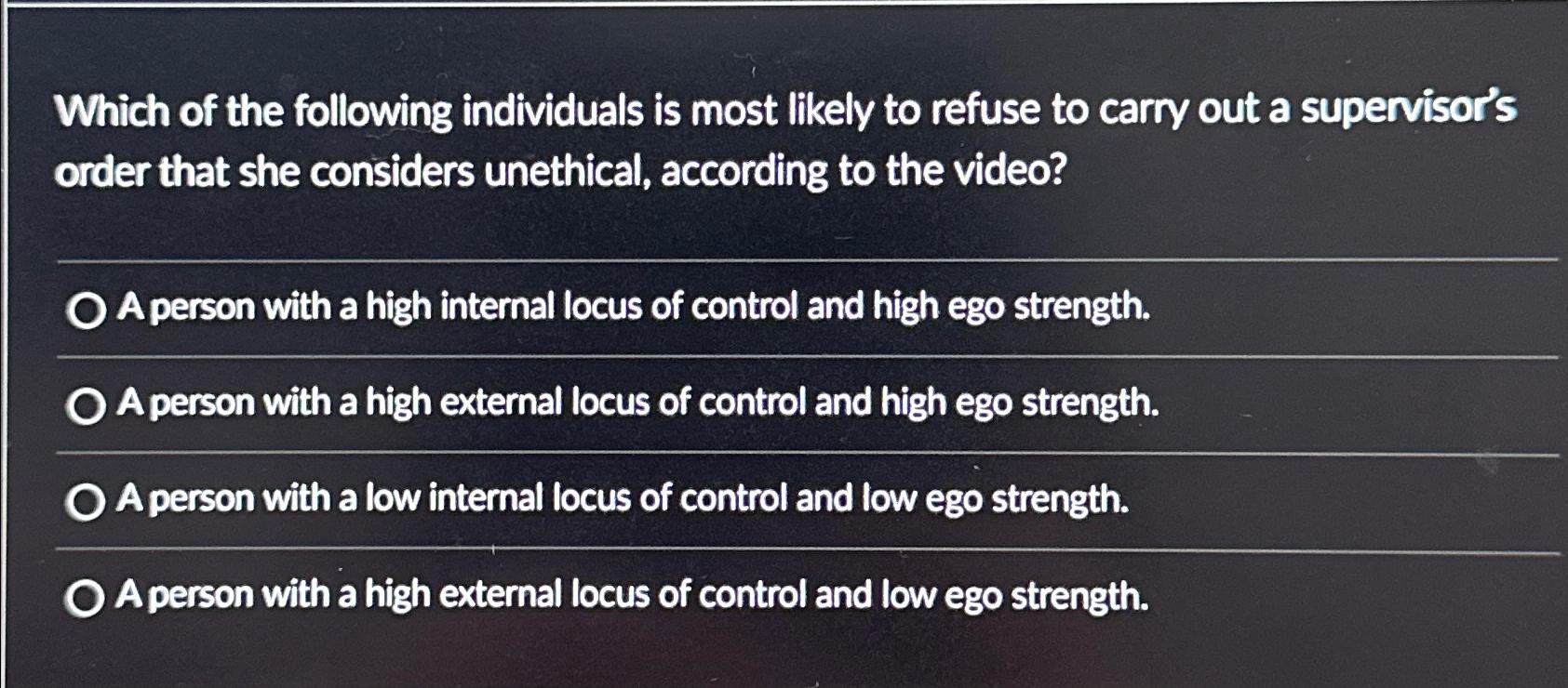 Solved Which of the following individuals is most likely to