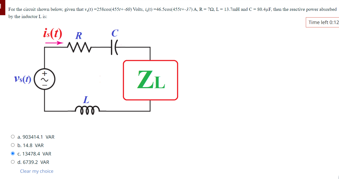 Solved For the circuit shown below, given that | Chegg.com