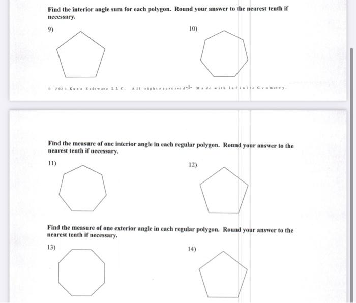 Solved Find the interior angle sum for each polygon. Round