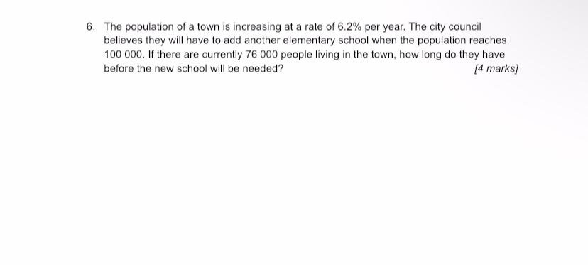 Solved The population of a town is increasing at a rate of | Chegg.com