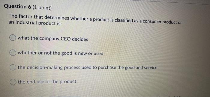 Solved Question 5 (1 point) is the process of identifying | Chegg.com