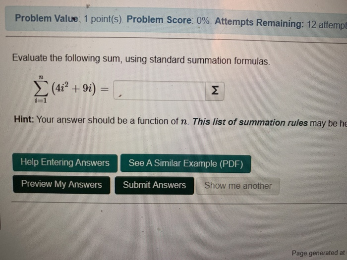 Solved Problem Value 1 point(s). Problem Score: 0%. Attempts | Chegg.com