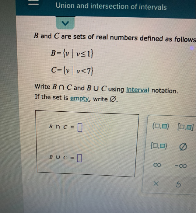 Solved Union And Intersection Of Intervals V B And C Ar Chegg Com