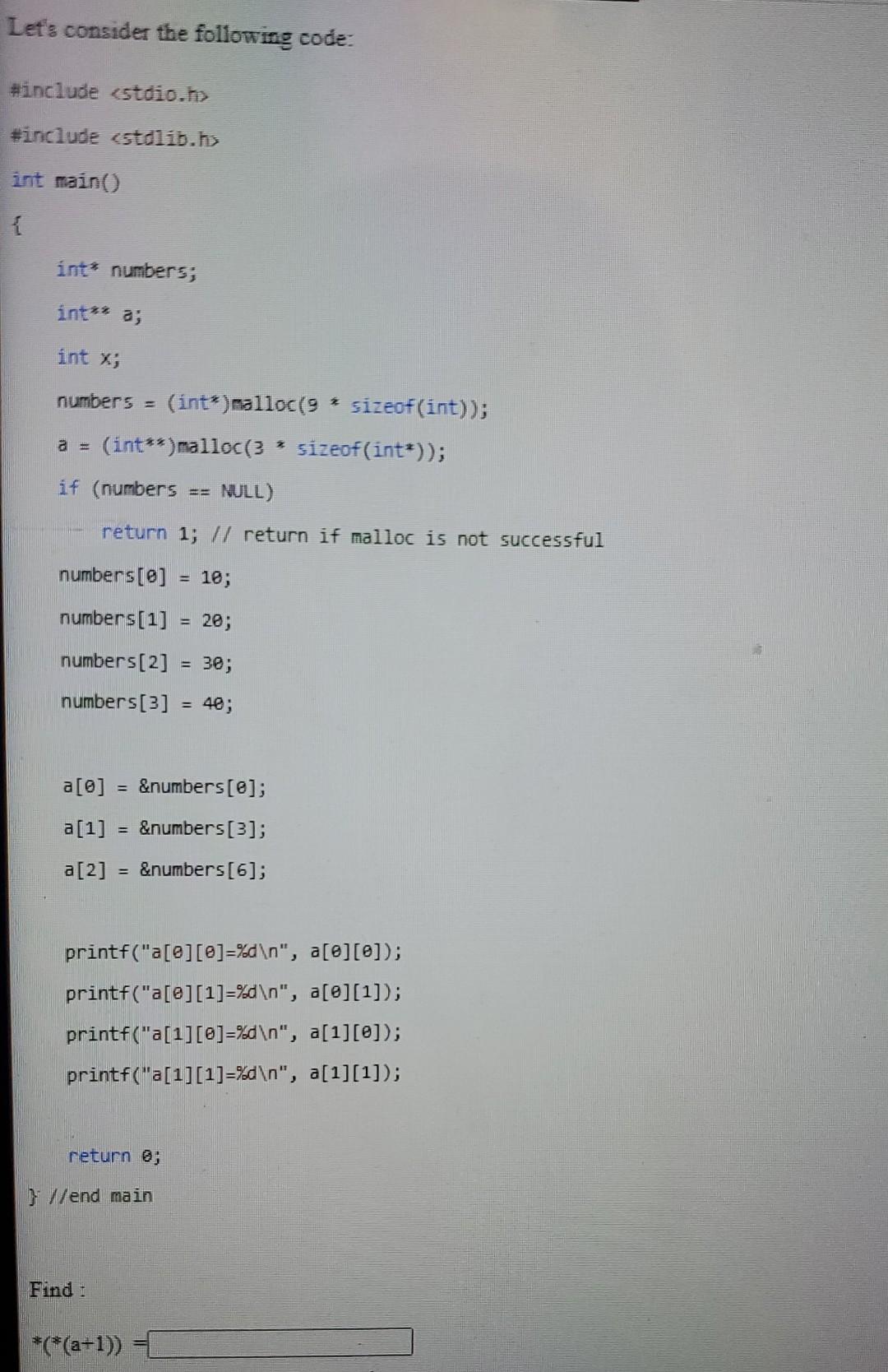 Solved Lets consider the following code: #include #include | Chegg.com