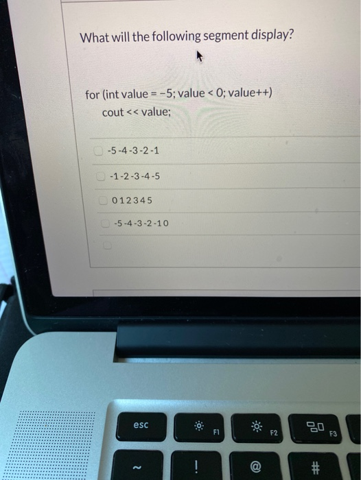 Solved What will the following segment display? for (int | Chegg.com