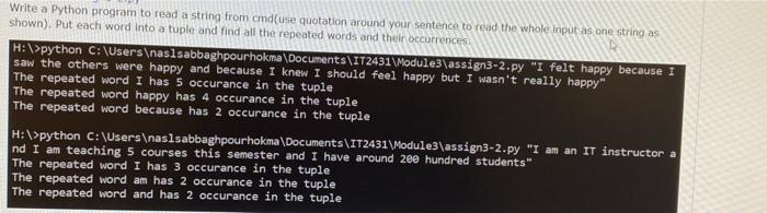 Solved Write a Python program to read a strong from cmd (use | Chegg.com