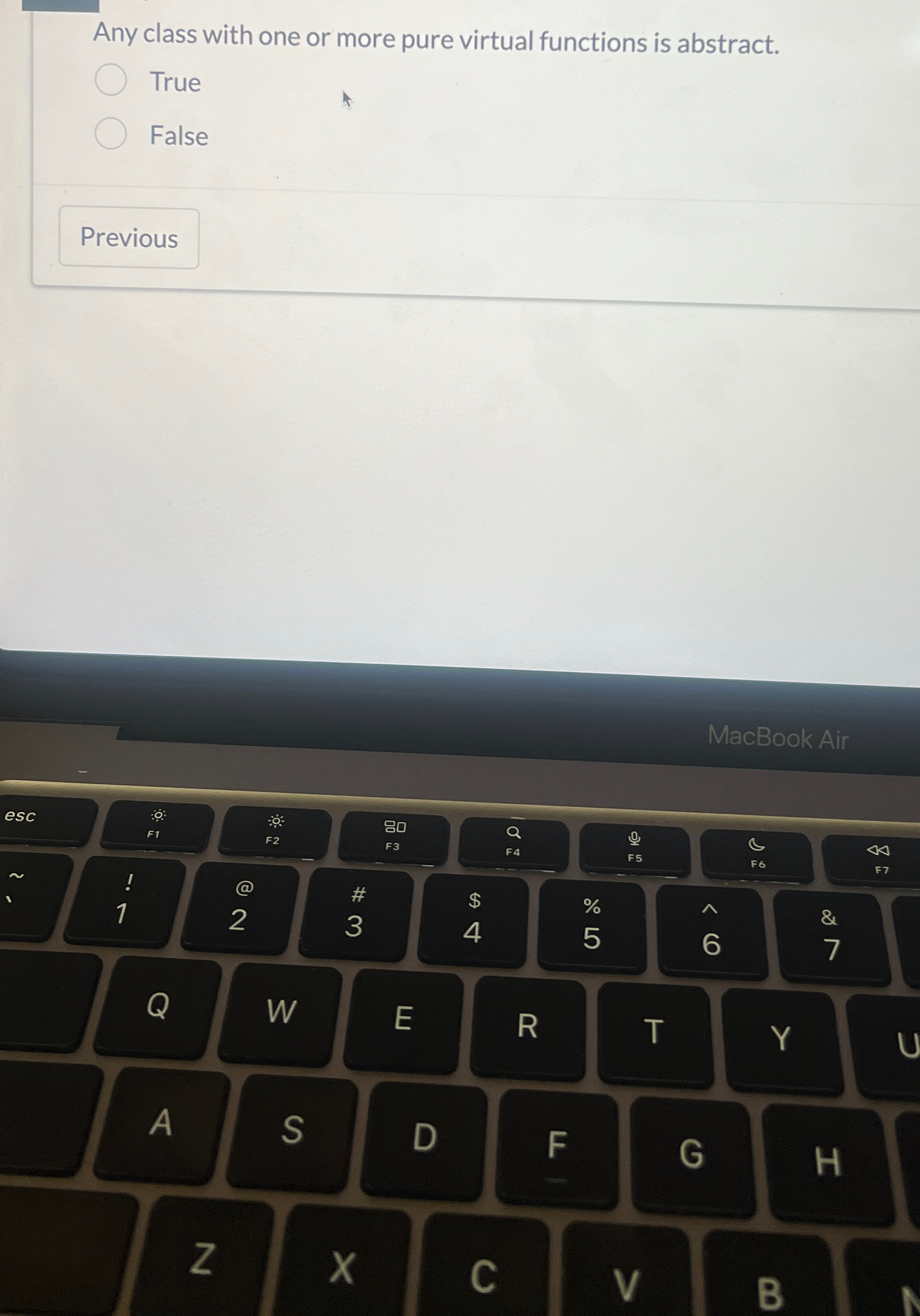 Any class with one or more pure virtual functions is | Chegg.com